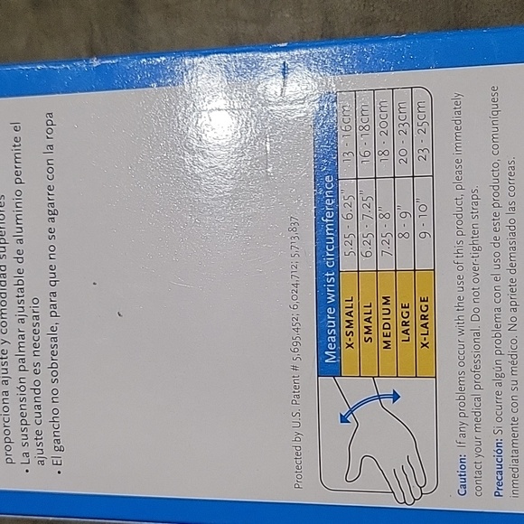 Exoform Left hand Wrist brace with Velcro attachment, adjustable, universal size - Picture 4 of 6